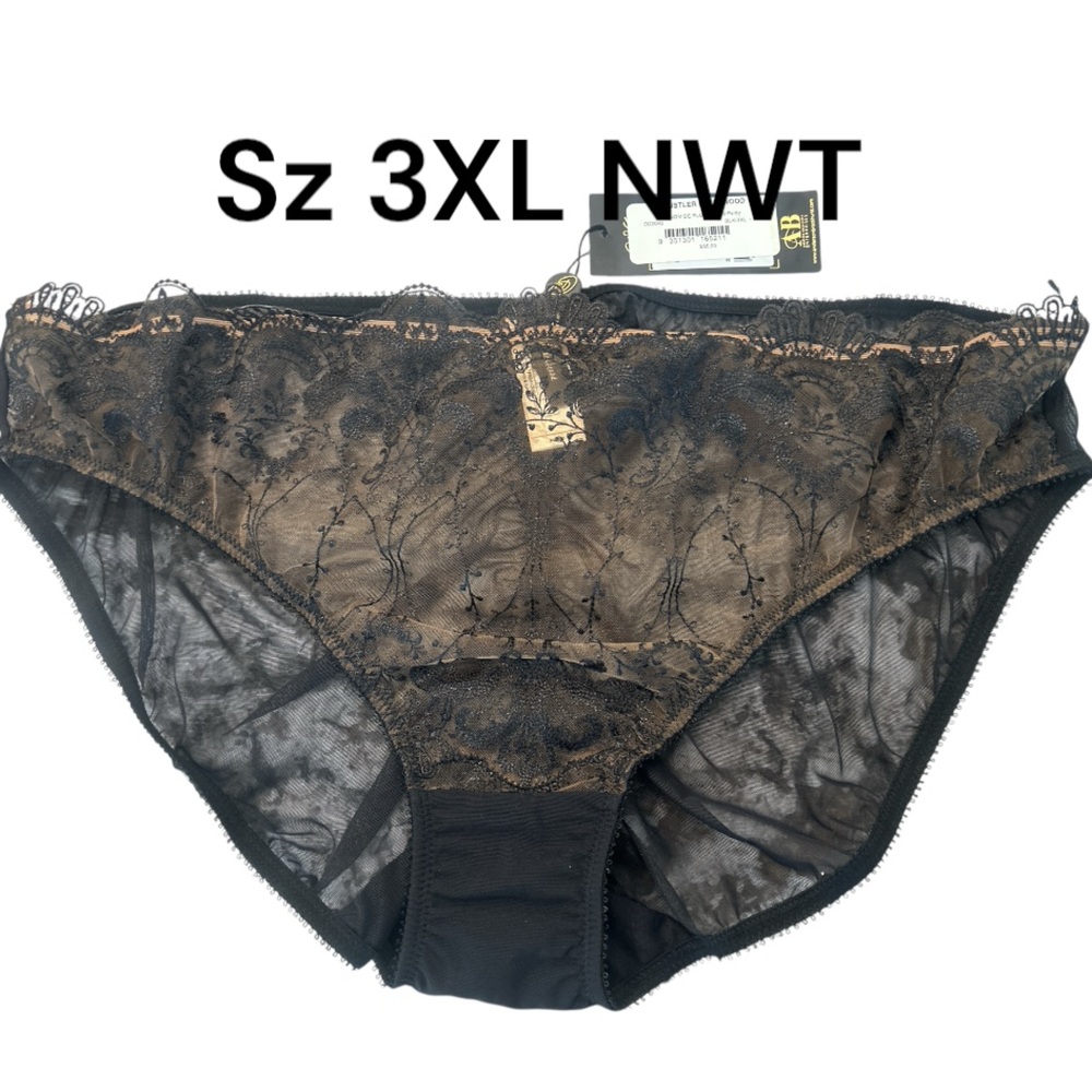 NWT High Cut Panties Dita Von Teese Black Underwear 3XL Hustler Boudoir Lingerie